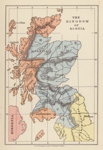 Mapa: Skotské království (barevná litografie) od English School