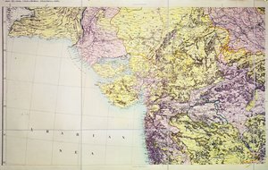 Mapa předsednictví Cutch a Bombay, Indie, 1898