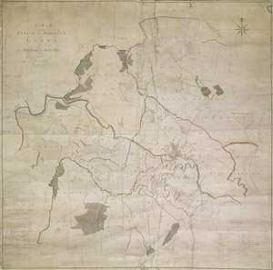 Mapa města Leeds, kterou sestavil John Tuke od English School