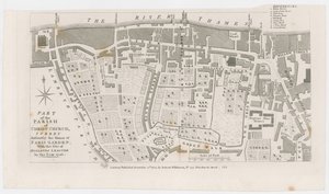Mapa zobrazující panství Paris Garden od R Wilkinson, 1822