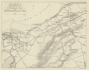 Mapa pro ilustraci Bitvy Pinkie 1547 a Prestonpans 1745 od English School