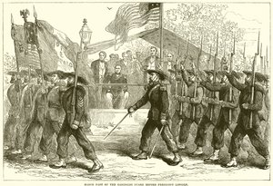 Březnová minulost Garibaldiho gardy před prezidentem Lincolnem od English School