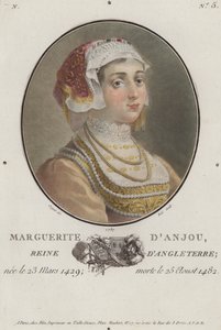 Markéta z Anjou, královna choť anglického krále Jindřicha VI. (barevná rytina) od English School