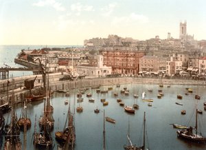 Margate z přístavu (ručně kolorovaná fotografie) od English School
