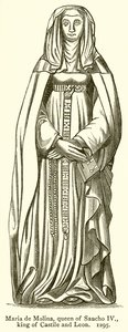 Maria de Molina, královna Sancho IV, král Kastilie a Leónu. 1295 od English School