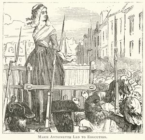 Marie Antoinetta vedená na popraviště (rytina) od English School