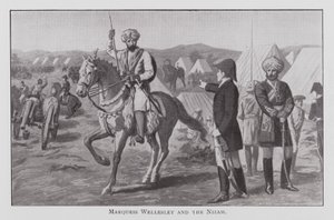 Marquess Wellesley a Nizam (litho) od English School