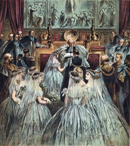 Sňatek prince z Walesu (který se stal anglickým králem Edwardem VII.) (1841-1910) s Alexandrou Dánskou (Alexandra Caroline Marie Charlotte Louise Julie ze Schleswig-Holstein-Sonderburg-Glucksbourg (Schleswig Holstein Sonderburg Glucksbourg) (1844-19 od English School