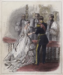 Sňatek královské princezny (barevná rytina) od English School