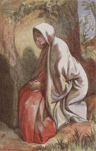 Máří Magdalena v zahradě (barevná rytina) od English School