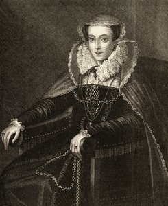 Mary Queen of Scots (1542-87) (rytina) od English School