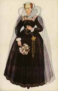 Mary Queen of Scots (color litho) od English School