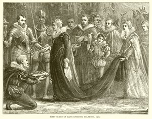 Mary Queen of Scots vstupující do Holyroodu, 1561 od English School
