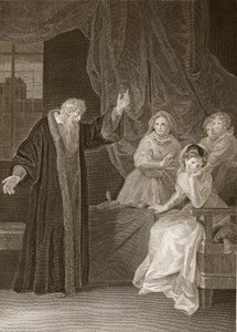 Mary Queen of Scots kárána Knoxem, ilustrace od Davida Humese The History of England, pub. od R. Bowyera, Londýn, 1812 od English School