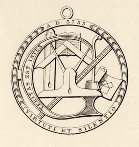 Zednářská pečeť, z „Historie svobodného zednářství, svazek III“, vydané Thomasem C. Jackem, Londýn, 1883 od English School