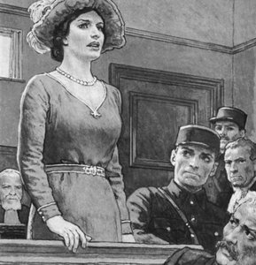 Mata Hari, u soudu (litho) od English School