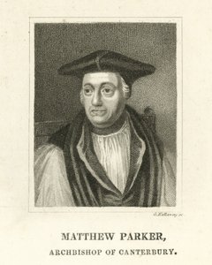 Matthew Parker, arcibiskup z Canterbury (rytina) od English School