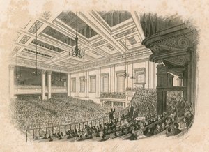 Květnové setkání v Exeter Hall, Strand, Londýn od English School