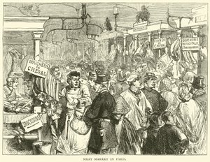 Masný trh v Paříži, říjen 1870 od English School