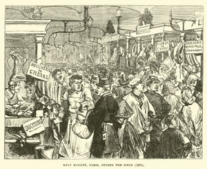 Masný trh, Paříž, během obléhání, 1870 od English School
