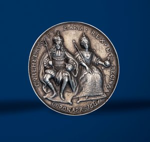 Medaile připomínající korunovační slavnosti Williama a Mary v Amsterdamu, 1869 (stříbrná) (líc 419669) od English School