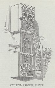 Medieval Knocker, Francie (rytina) od English School
