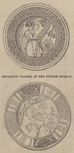 Středověké desky, v Britském muzeu (rytina) od English School