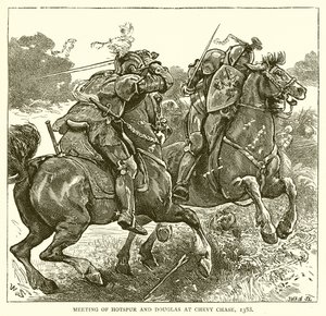 Setkání Hotspur a Douglas v Chevy Chase, 1388 od English School