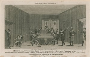 Setkání spiklenců spiknutí Gunpowder od English School