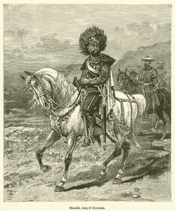 Menelik, král Habeše (rytina) od English School