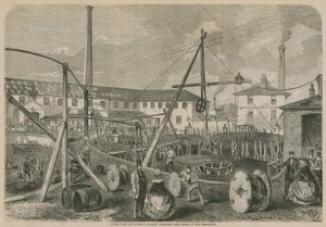 Pánové Glass a Elliotts Atlantic Telegraph Cable Works at East Greenwich od English School