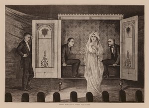 Messrs, Maskelyne and Cookes Dark Seance (rytina) od English School