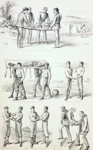 Způsoby přepravy zraněných osob, c.1890 od English School