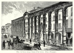 Mailand: die sechzehn antiken Säulen von San Lorenzo von English School