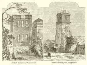 Rodiště Miltonů, Westminster. Miltonovo pohřebiště, Cripplegate od English School