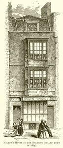 Miltonův dům v Barbican (zbořen v roce 1864)