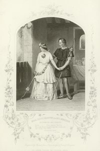 Slečna Jenny Marston a pan F. Robinson jako Florizel a Perdita, Zimní příběh, dějství IV, scéna iii od English School