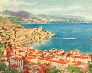 Monako, Monte Carlo (barevná litografie) od English School