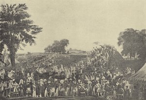 Ceremoniál Montem v Salt Hill, 1838 (hlubotisk) od English School
