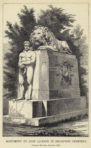 Památník Johna Jacksona na hřbitově Brompton, Thomas Butler, Sculpsit, 1847 od English School