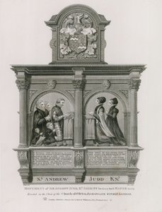 Památník Sir Andrew Judd, šerif a starosta, v St Helens Bishopsgate, Londýn od English School