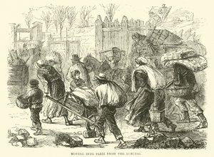 Stěhování do Paříže z předměstí, prosinec 1870 od English School