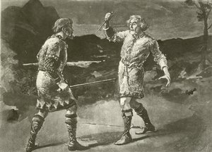 Pan Alexander jako Macduff a pan Irving jako Macbeth (hlubotisk) od English School