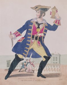 Pan Cullen v roli Blueskin (Modrovous), hospoda. 1810 (rytina a koláž) od English School