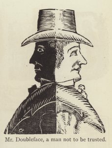 Pan Doubleface, muž, kterému nelze věřit (rytina) od English School