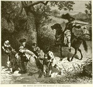 Pan Dustin pokrývající Ústup svých dětí od English School