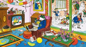 Pan Toad sleduje barevnou televizi od English School