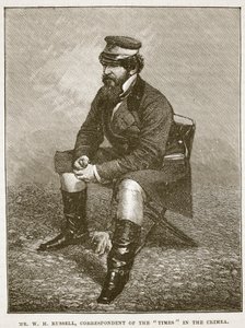 Pan W. H. Russell, dopisovatel Timesů na Krymu, ilustrace z Cassells Illustrated History of England (sépiová fotografie) od English School
