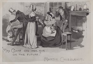 Paní Gamp, Martin Chuzzlewit (černobílá fotografie) od English School