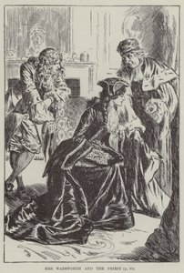 Paní Wadsworthová a kněz (rytina) od English School